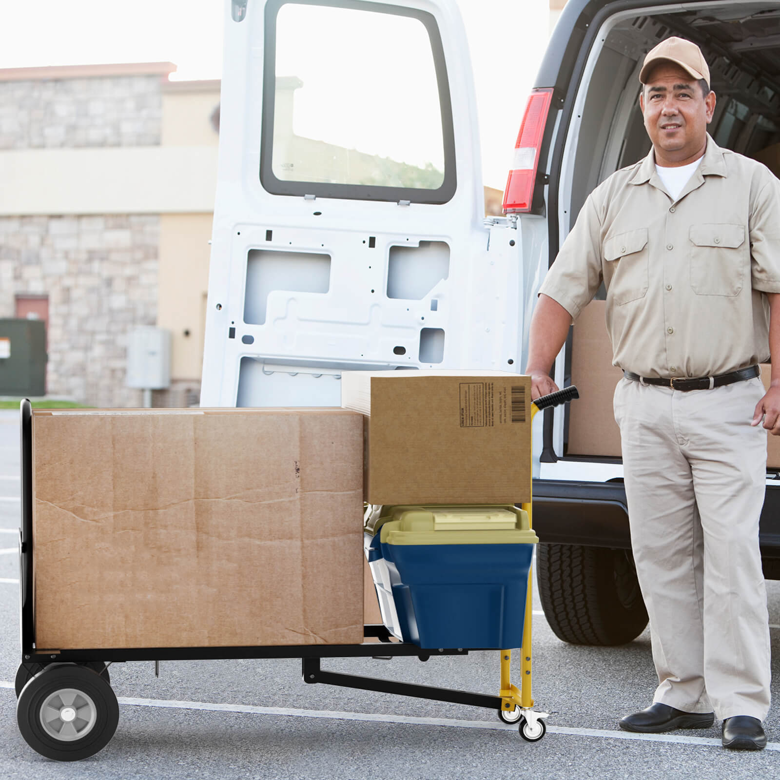 3-in-1 Convertible Hand Truck w/ 4 Rubber Wheels 1000 lbs Max Load Capacity
