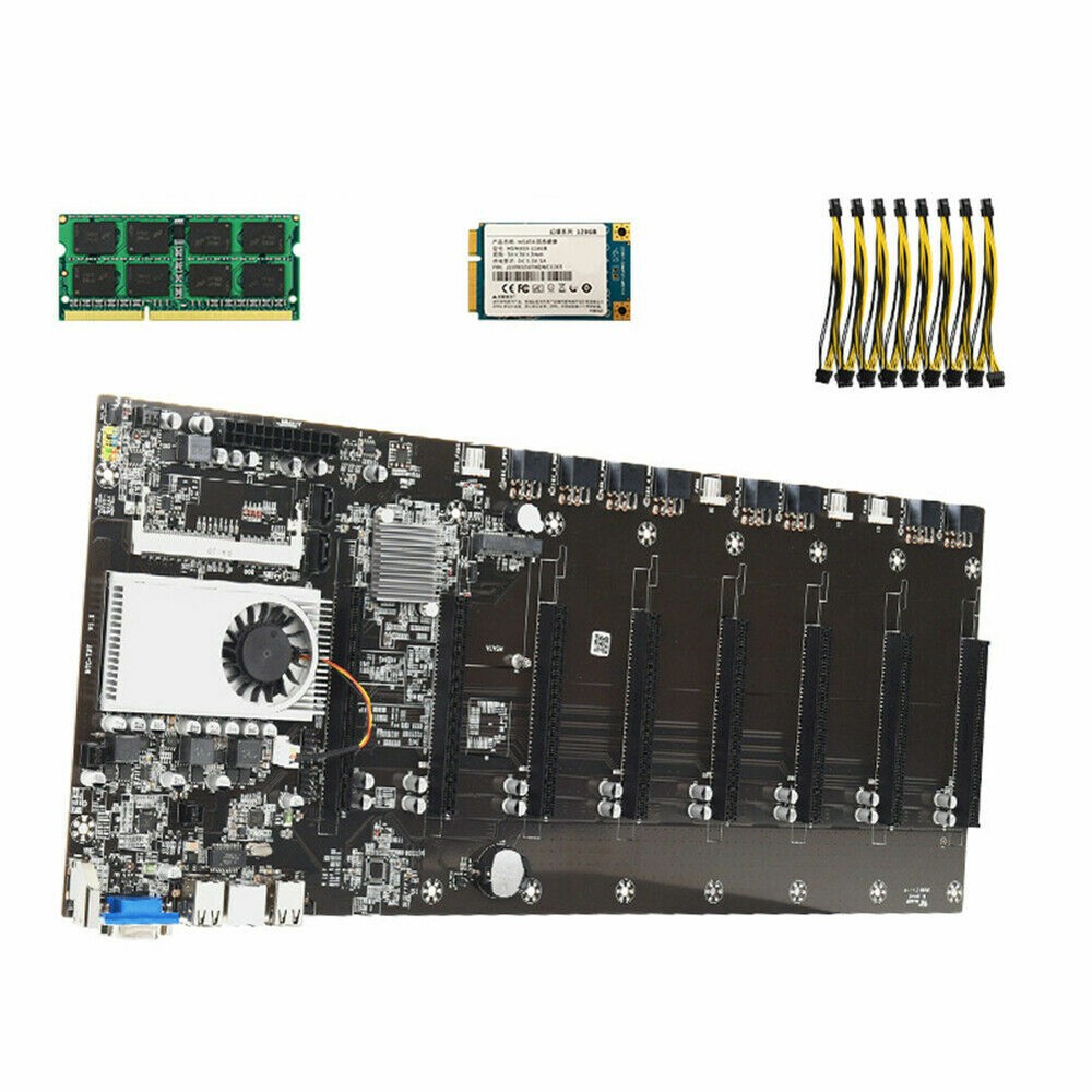 USA Ship BTC-37 Riserless Mining Motherboard 8Gpu Bitcoin Crypto Ethereum Mining