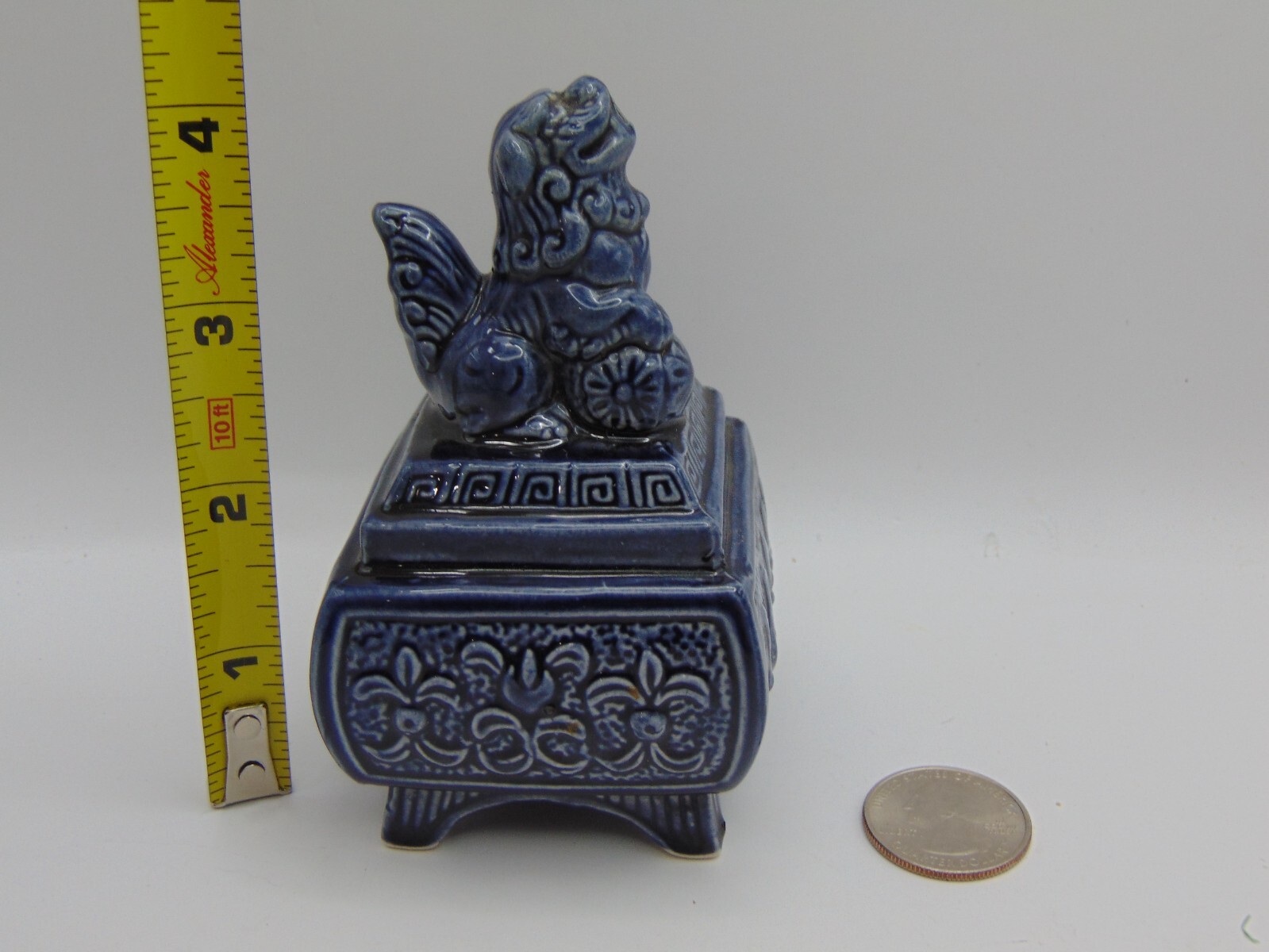 Vintage Censer Incense Burner Foo Dog Made in Japan Ceramic 4 1/2" Tall