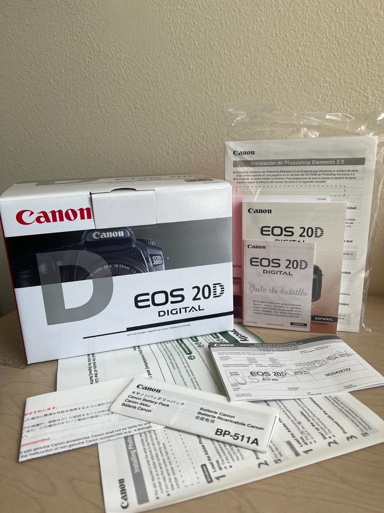 BOX & PAPERS ONLY Canon EOS 20D Digital Box