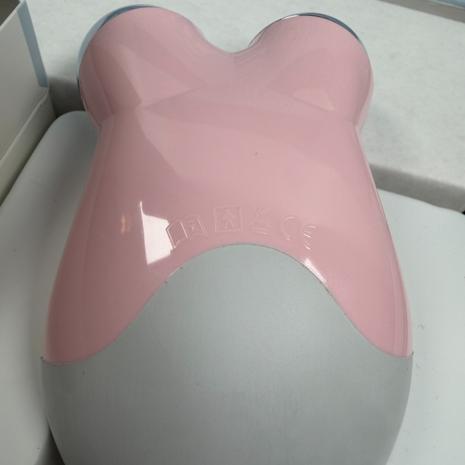 Nuface Petite Mini Facial Toning Device Pink + 10oz Aqua Gel +Brush NEW OPEN BOX