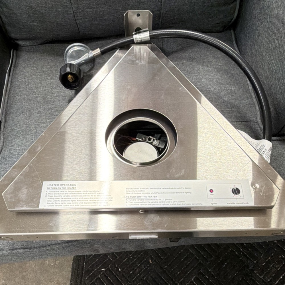 Pyramid Stainless Steel Triangular Propane Burner with Igniter and Control Knob