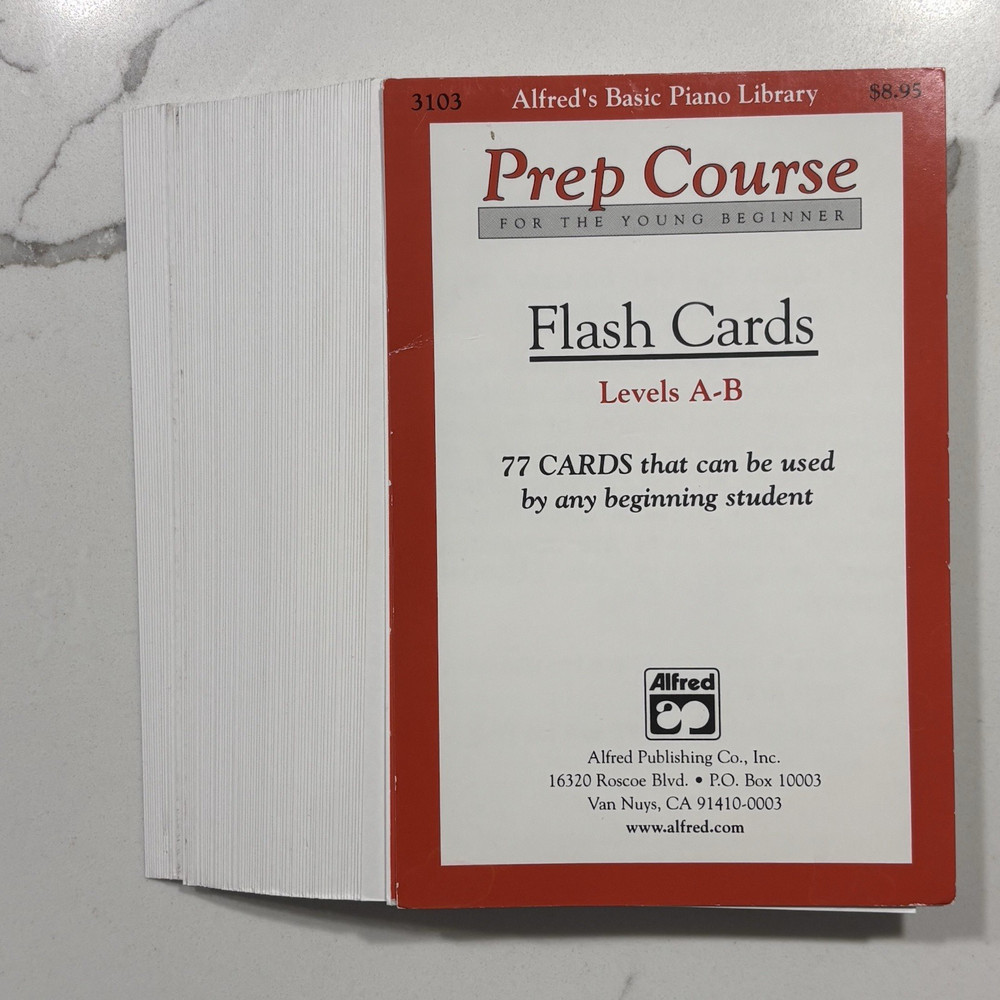 Alfred's Basic Piano Prep Course: Flash Cards Levels A & B Open Package EUC!