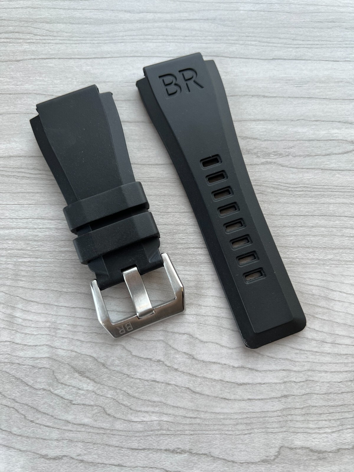 Replacement Strap for Bell & Ross BR01 BR03 Grey Rubber with Buckle