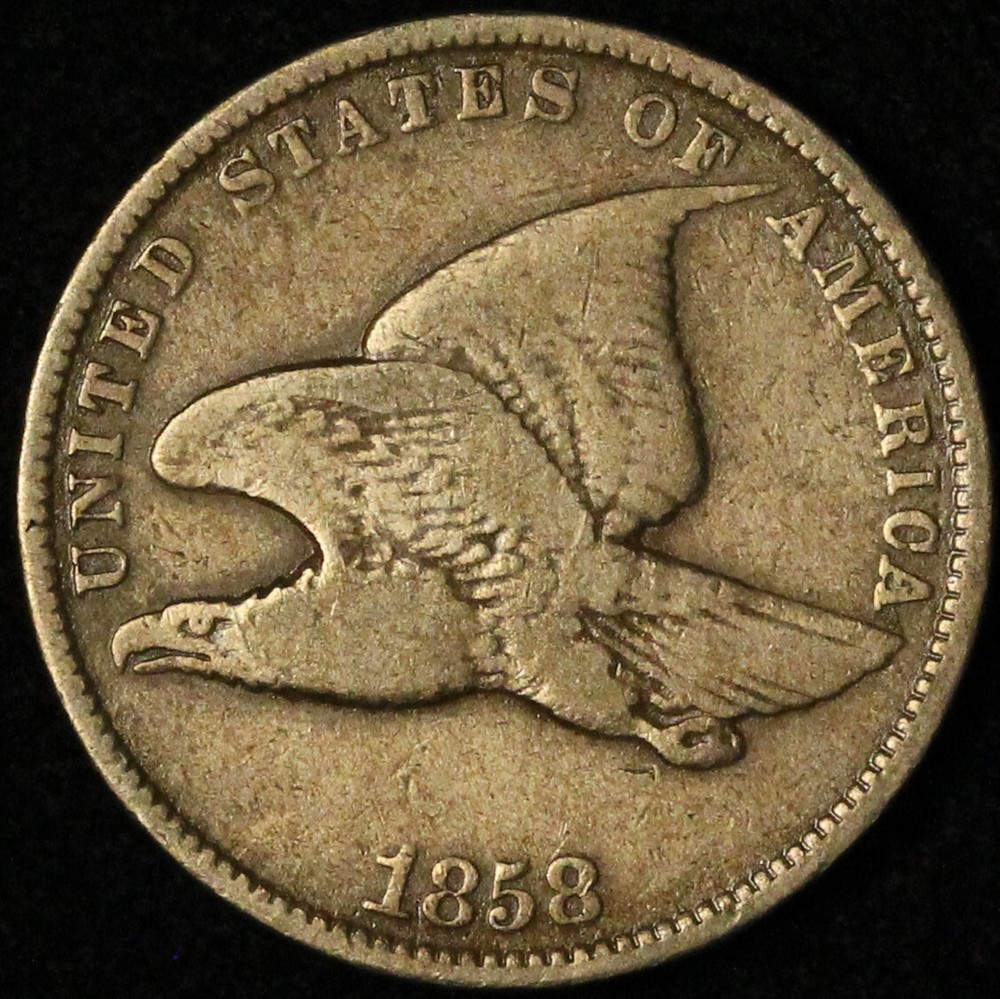 1858 1c Flying Eagle Small Cent - Free Shipping USA