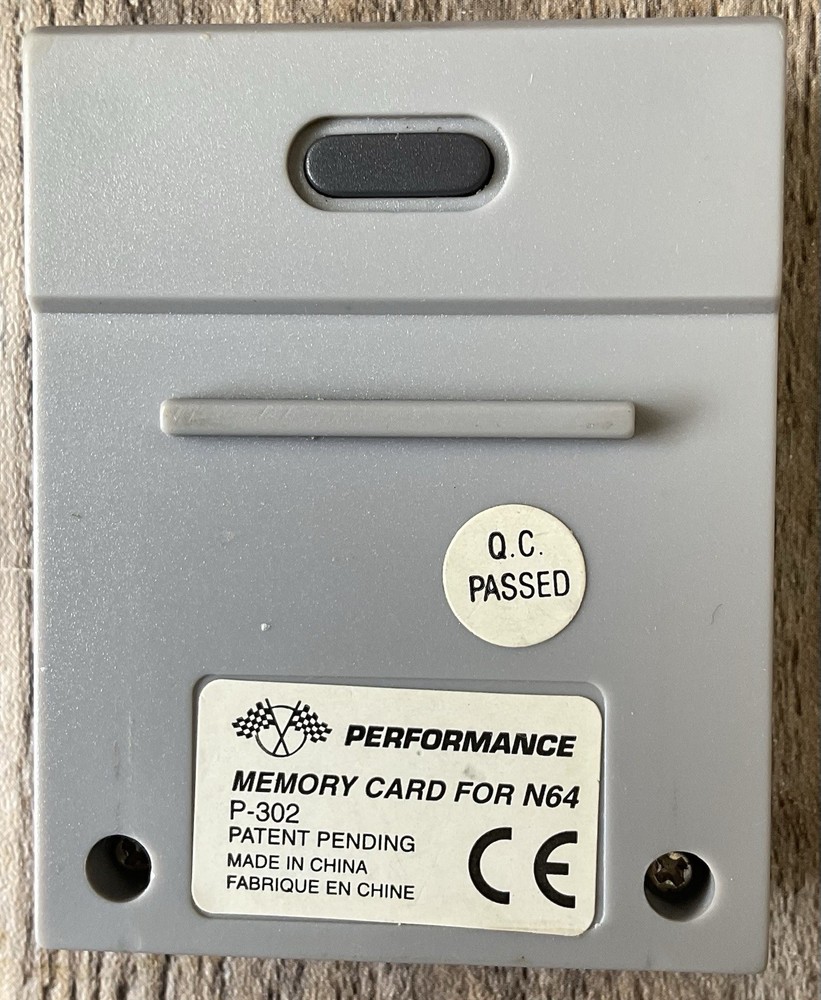 N64 Memory Card Performance P – 302 Nintendo 64 Save Pak Untested
