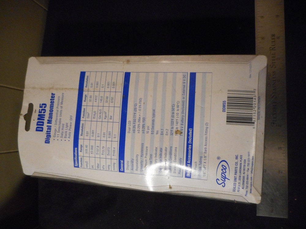 Supco DDM55 Digital Manometer NEW