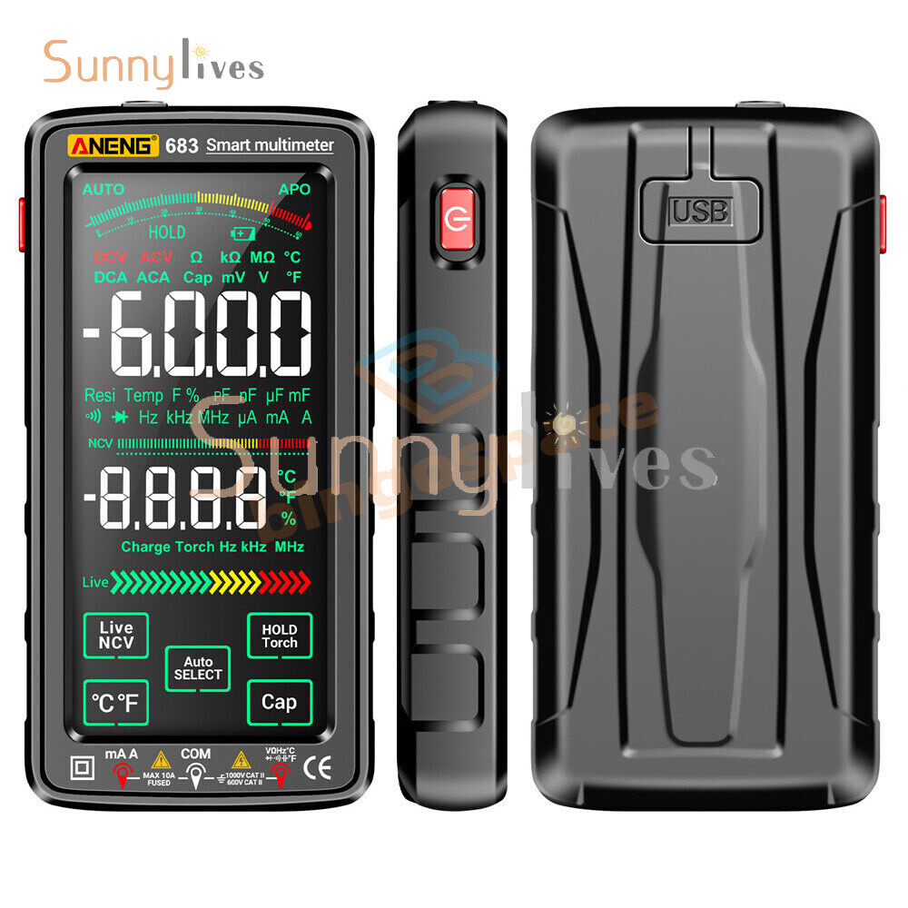 ANENG 683 6000Counts Large Touch Screen Digital Multimeter Burn proof Multimeter