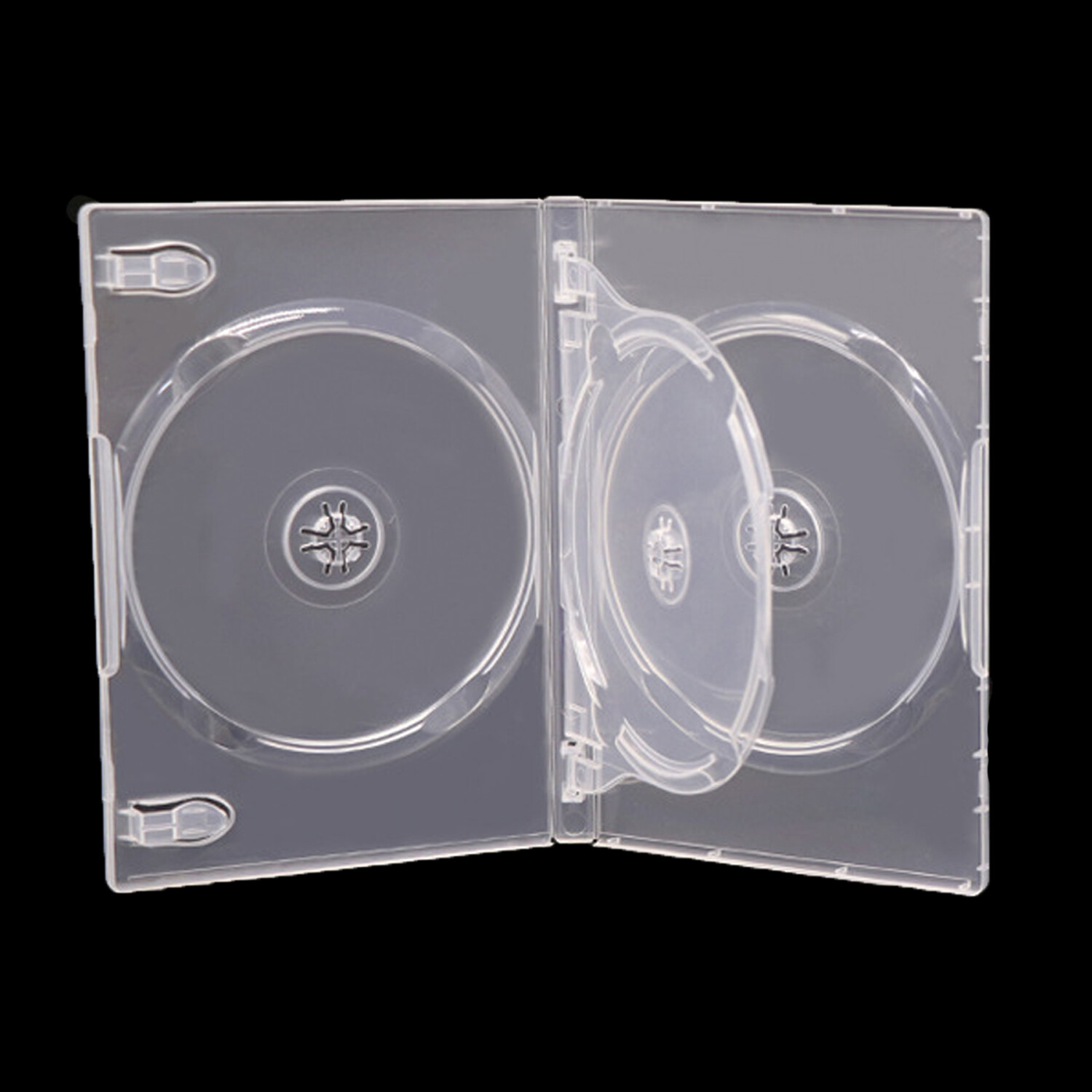 Clear STANDARD 4 Discs DVD Cases Box 14MM 4 DVD Holder Flip Sleeves Carry Case
