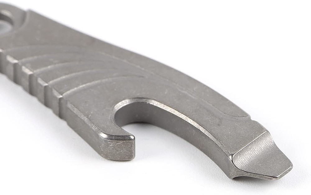 EDC Multi Tool Titanium Pry Bar with Bottle Opener Screwdriver Function (Grey)