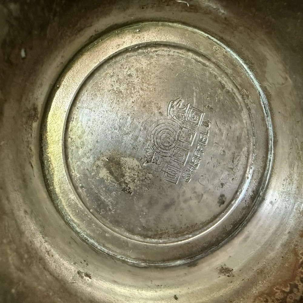 Queen City Silver Co SHEFFIELD Nickel Silverplate Copper? Two Tone Pitcher