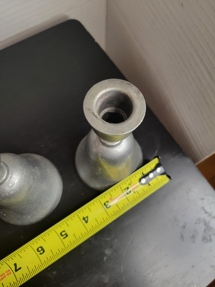 PEWTER TAPER CANDLESTICK / BELL COMBO PAIR - 2