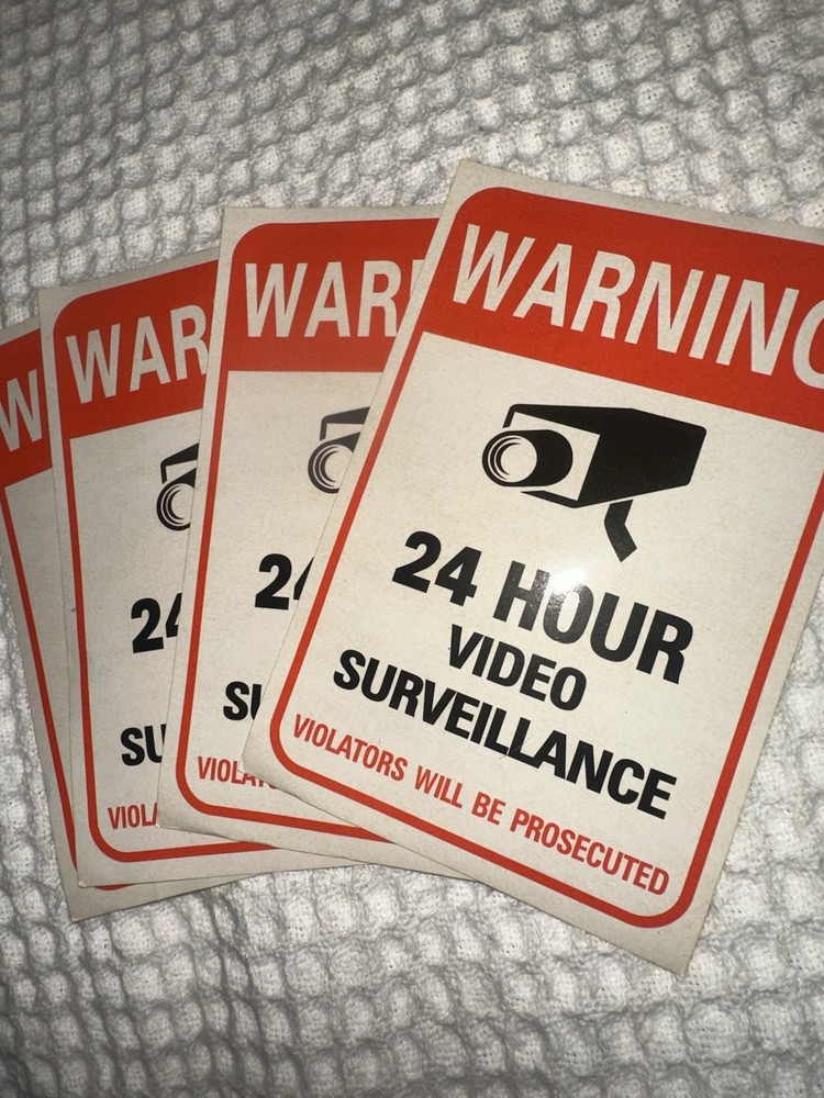 Security Camera System Warning Stickers Qty 4