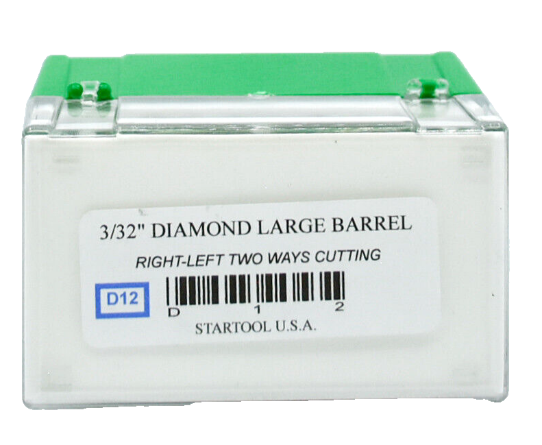 Startool Acrylic Nail Drill 3/32" D12 Diamond Large Barrel ( Single )