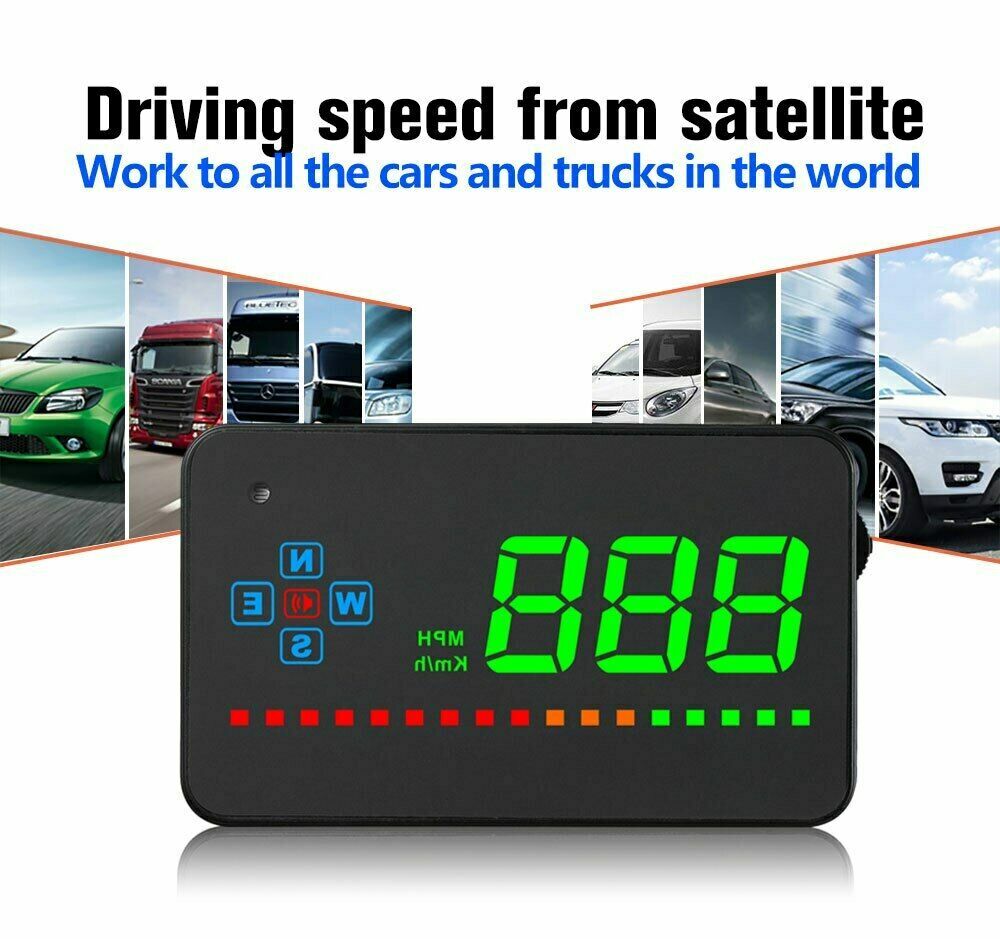 A2 Head Up Display GPS Digital Speedometer Electronics Auto Windshield Projector