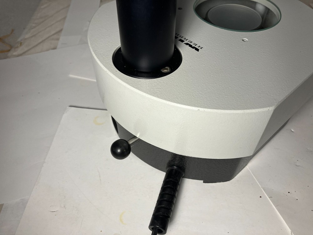 Wild Microscope transmitted light base Stand with Leitz 0- 14v power supply