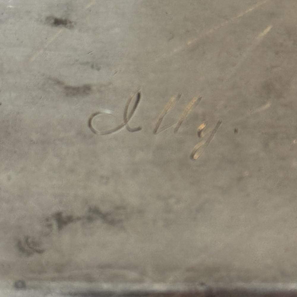 Vintage Silverplate Trinket/pin Tray Beaded Edge Personalized “Illy”