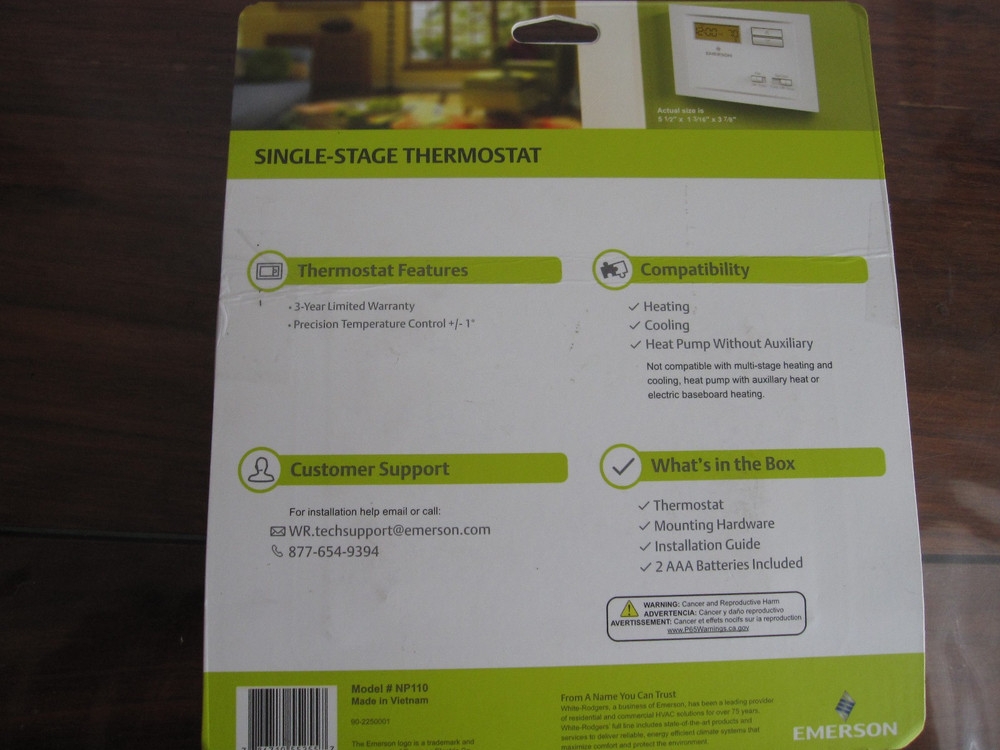 Thermostat White-Rodgers Non-programable Single-Stage