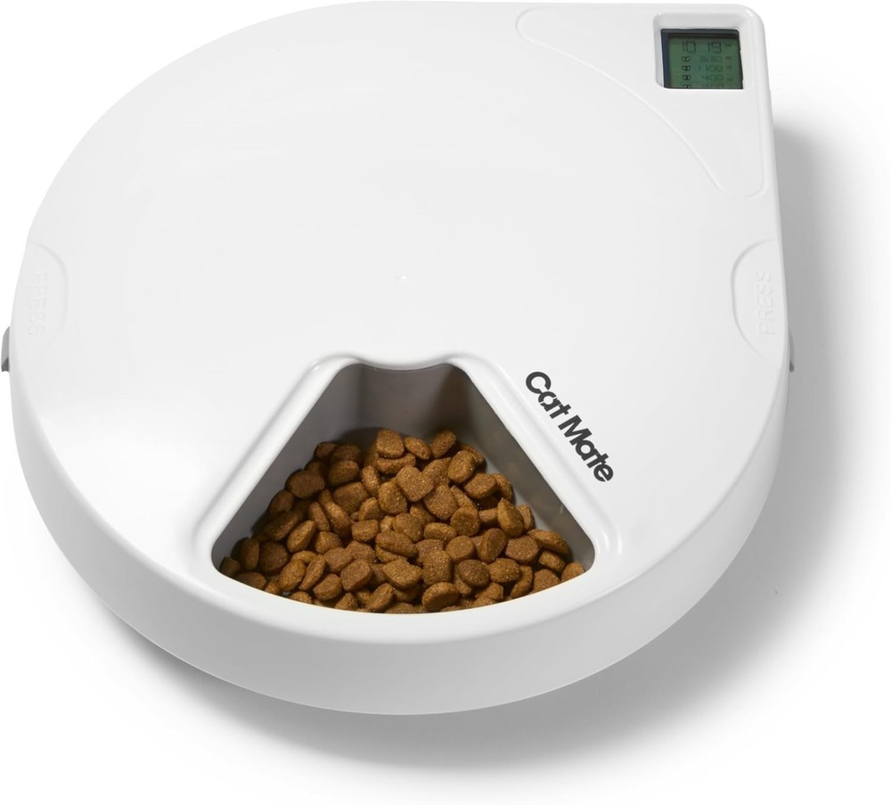 Automatic 5 Bowl Digital Timer-Controlled Pet Feeder - for Cats and Small Dog...