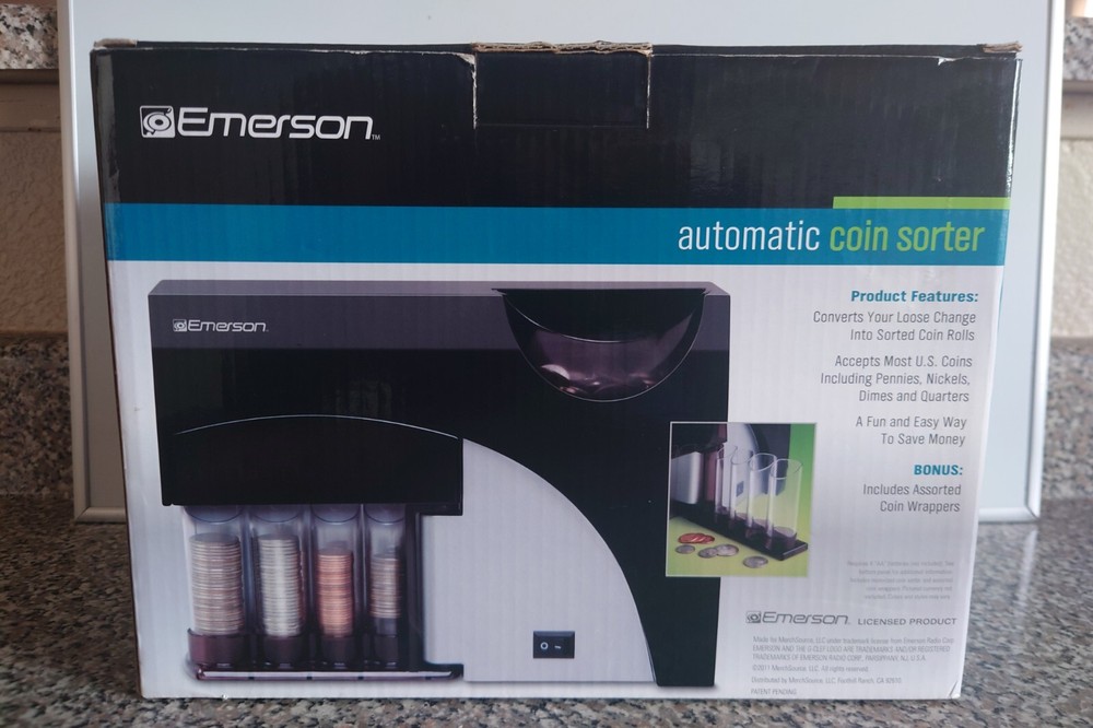 Emerson 4-Barrel Automatic Coin Sorter - Black