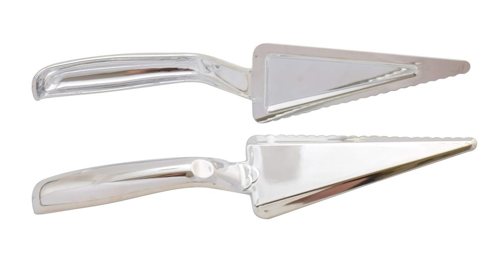 6 Pack Disposable Plastic Pie/Cake Servers Heavy Duty Silver