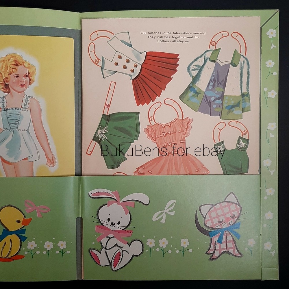 VTG Saalfield Shirley Temple Dolls & Dresses Folder Kit Authorized Edition #4490