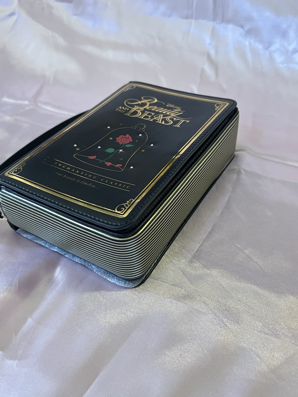 Kate Spade Disney Beauty and the Beast Black Book Clutch Handbag Medium