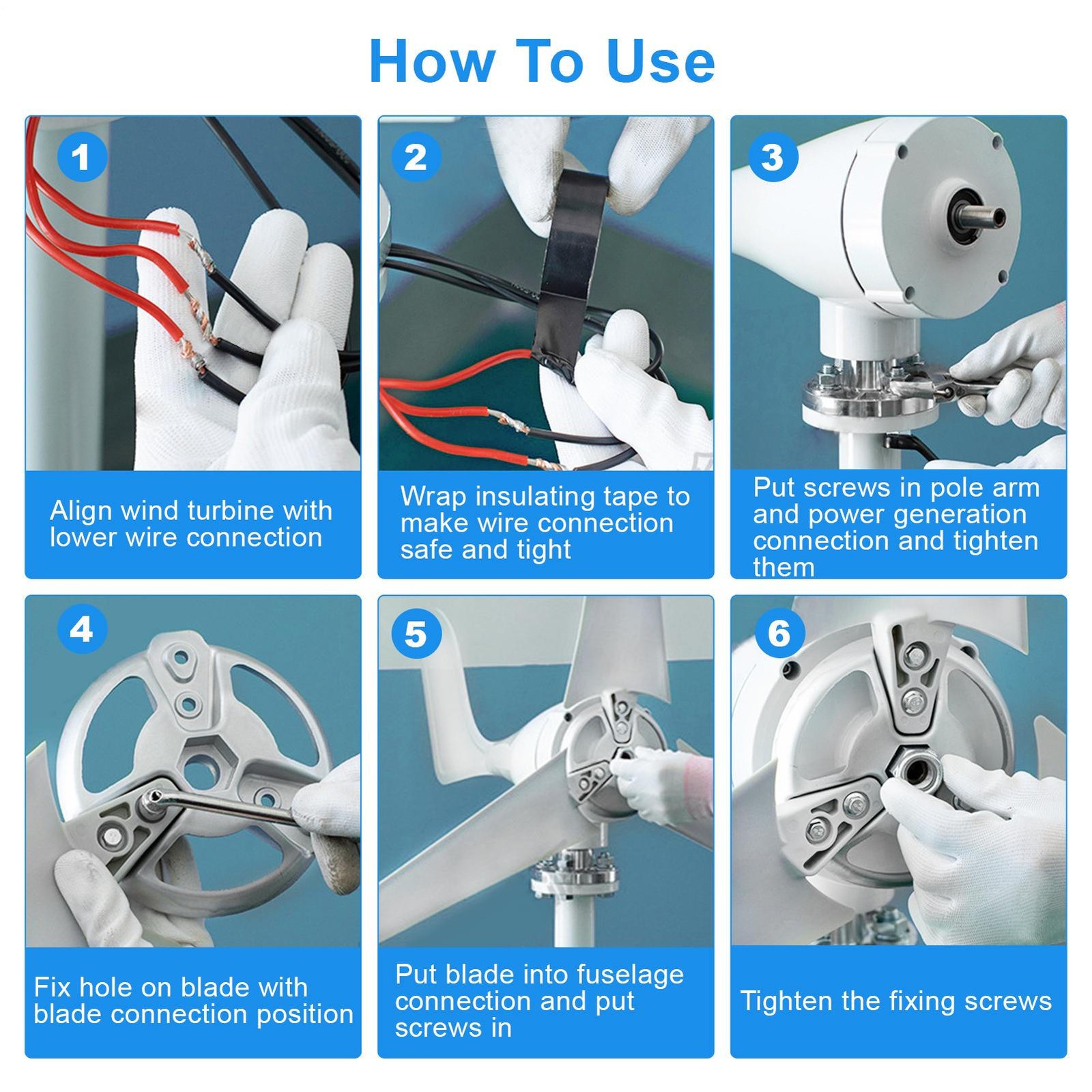 1200W Wind Turbine Generator Kit 5 Blades Windmill DC 12/24V Charger Controller