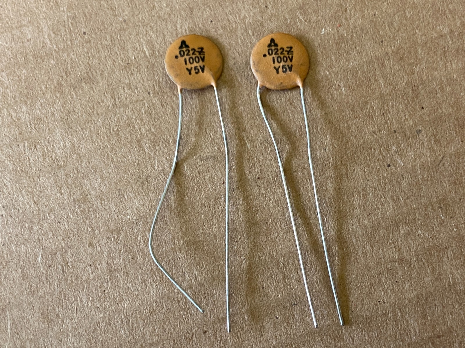 2 NOS Vintage 1970s Matsushita Ceramic Disc .022 uf 100v Guitar Tone Capacitors