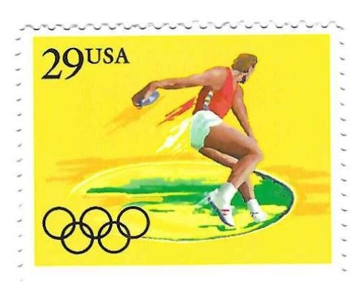 STAMP US SCOTT 2554 "Discus" 29 CENT 1991 MNH