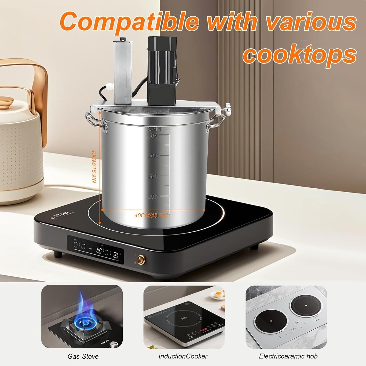 Stainless Steel 25L Commercial Automatic Food Mixer w/Adjustable Speeds