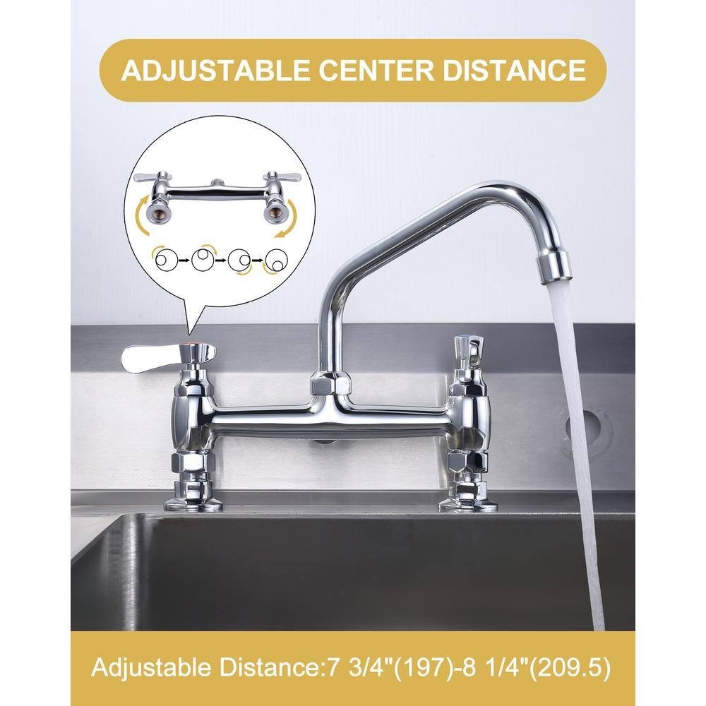 Multi-functional Double-Handle Deck Mounted Commercial Standard Kitchen Faucet