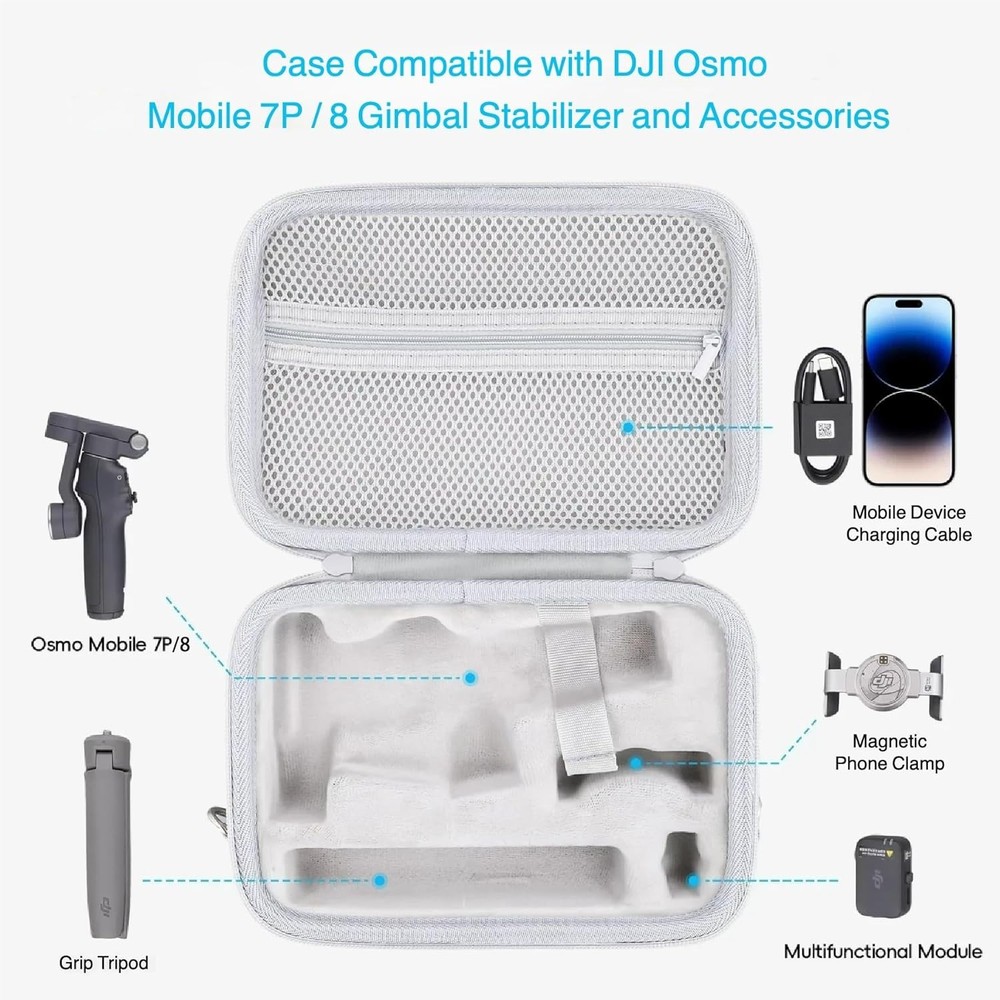Hard Shell Case for DJI OM Mobile 7P Gimbal & Accessories