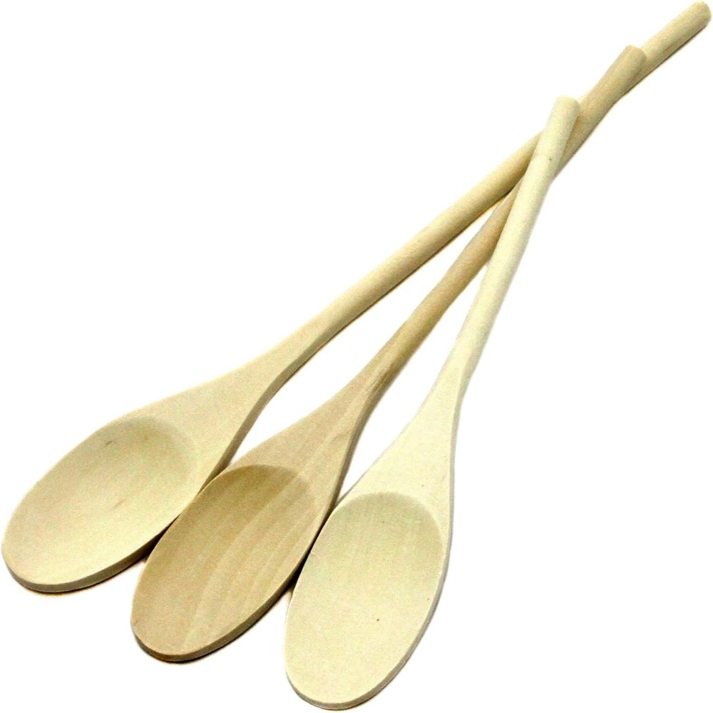 Chef Craft Select Maple Solid Spoon Set, 10, 12, 14 inch 3 Piece Set, Natural