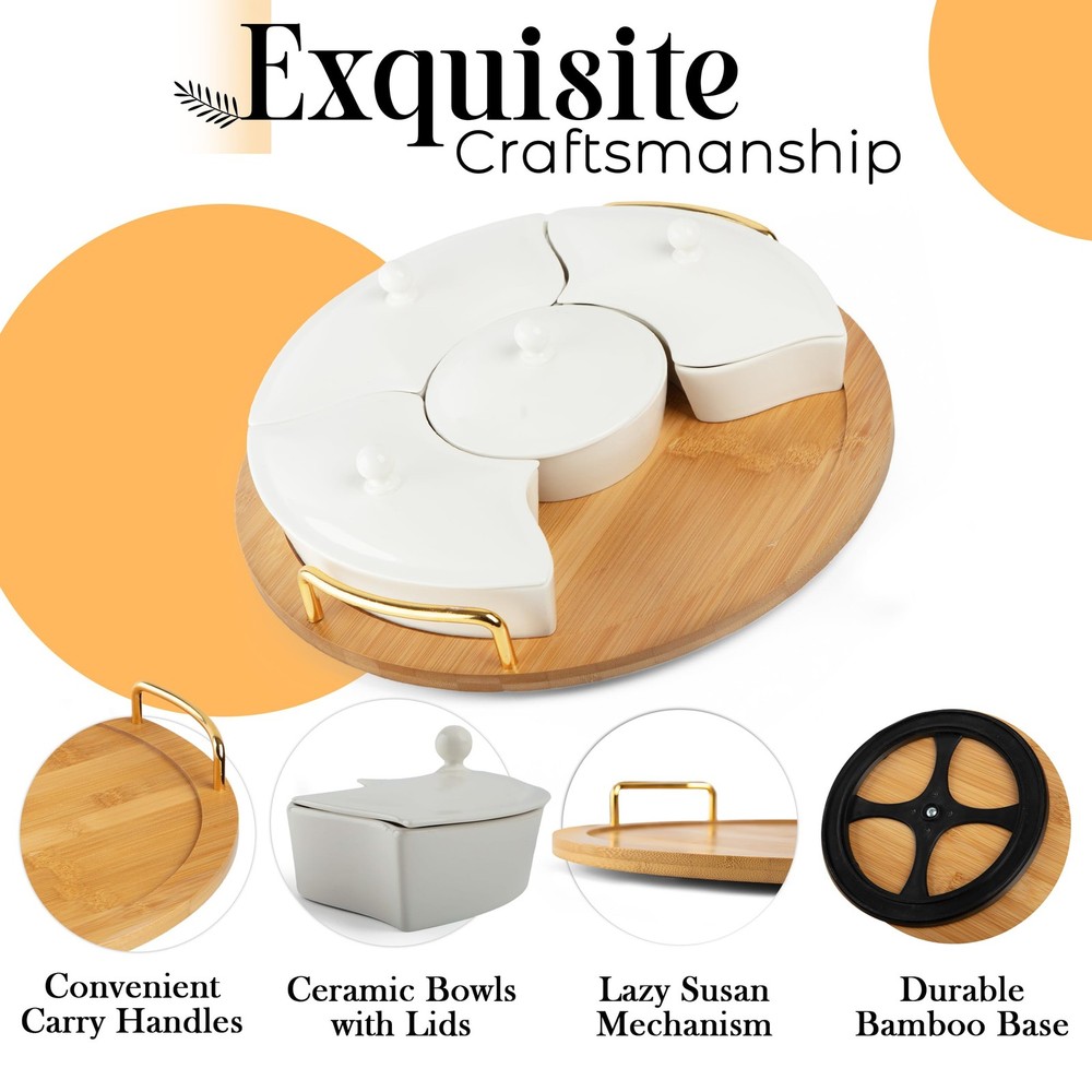 Chip and Dip Serving Set, 13.5" Serving Platters and Trays, Appetizer Serving...