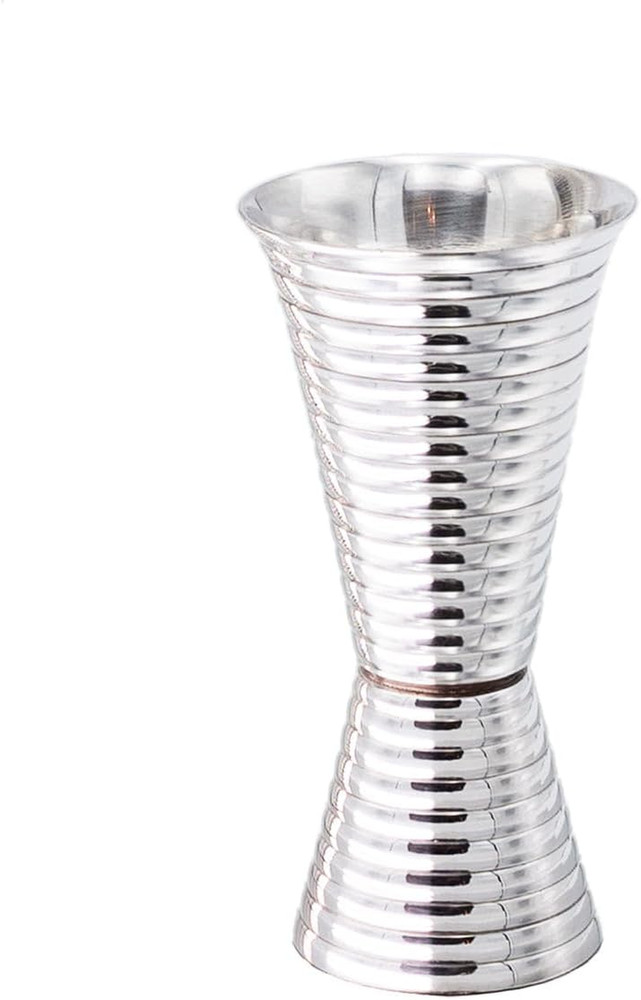 Fluted Jigger | Pure Copper Jigger with Pure Silver Plate | 1 Oz X 2 Oz Double C