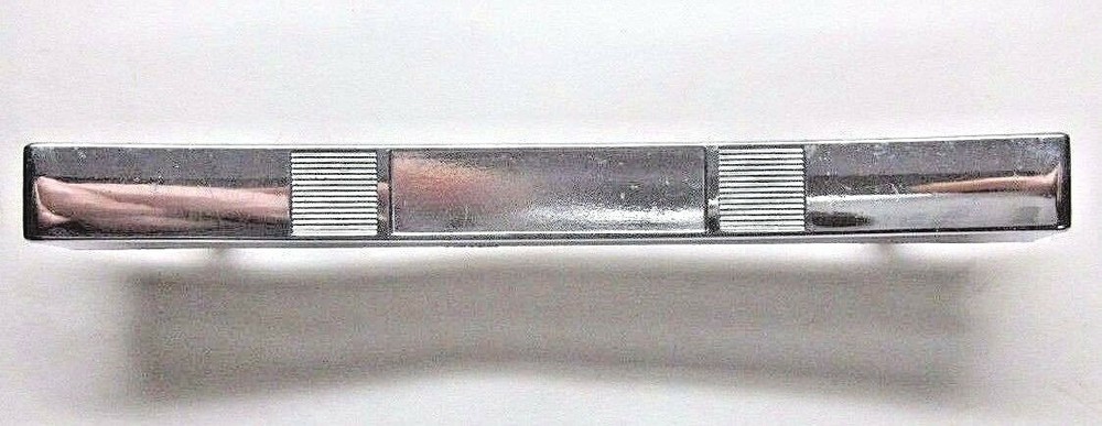 Drawer Cabinet Door Pull Handle Chrome Repurposed Concave Ribbed 4" Centers MCM