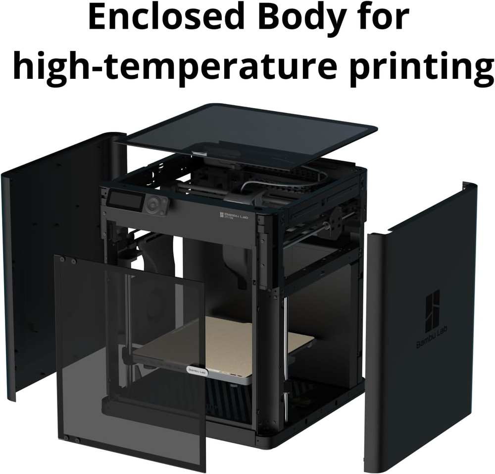 Bambu Lab P1S 3D Printer, Fully Enclosed, Support up to 16 Colors/Multi Material