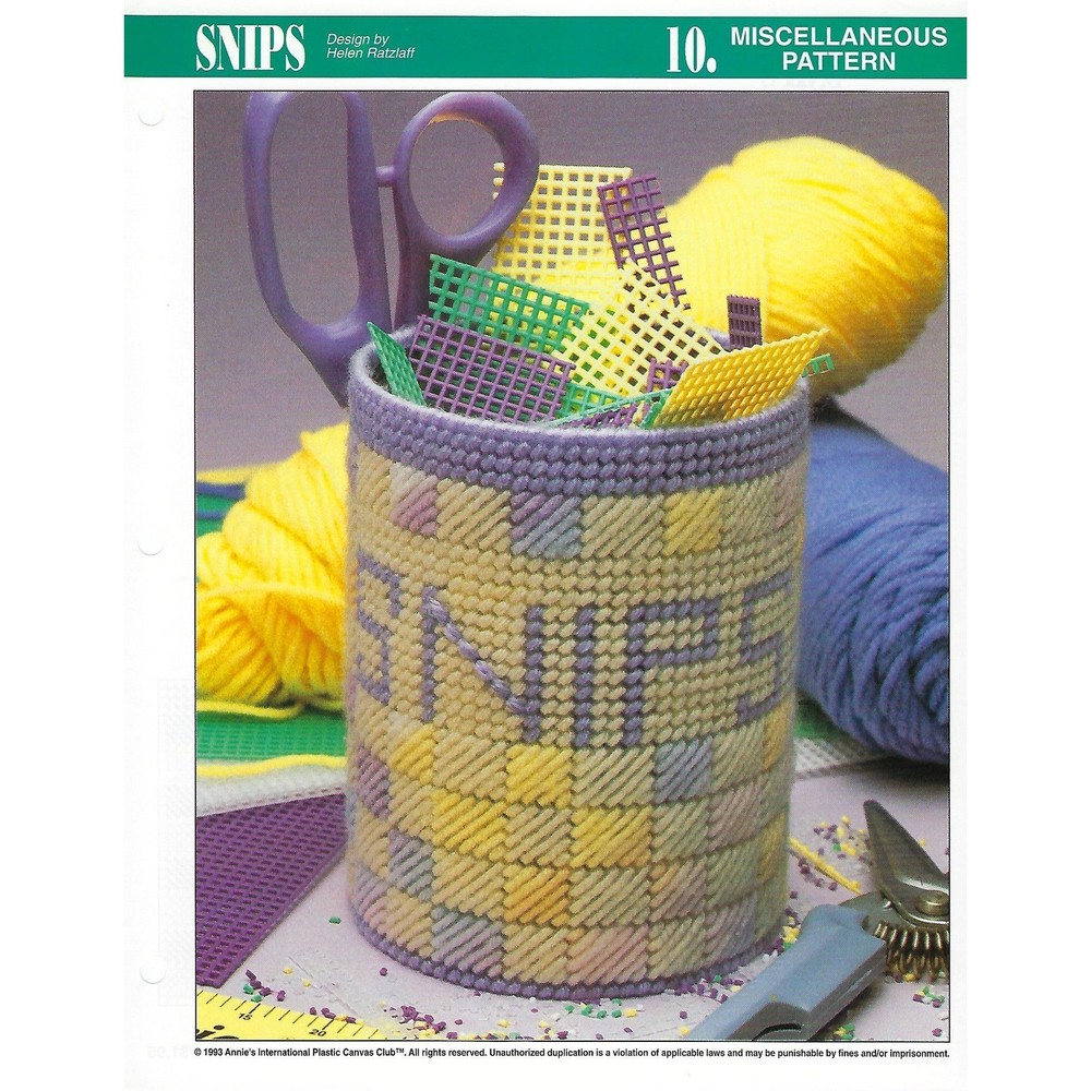 Snips Plastic Canvas Pattern Annie's International Pattern Club