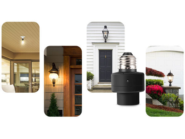 DEWENWILS Dusk to Dawn Light Sensor Socket with Timer Light Socket Indoor/Outdoo