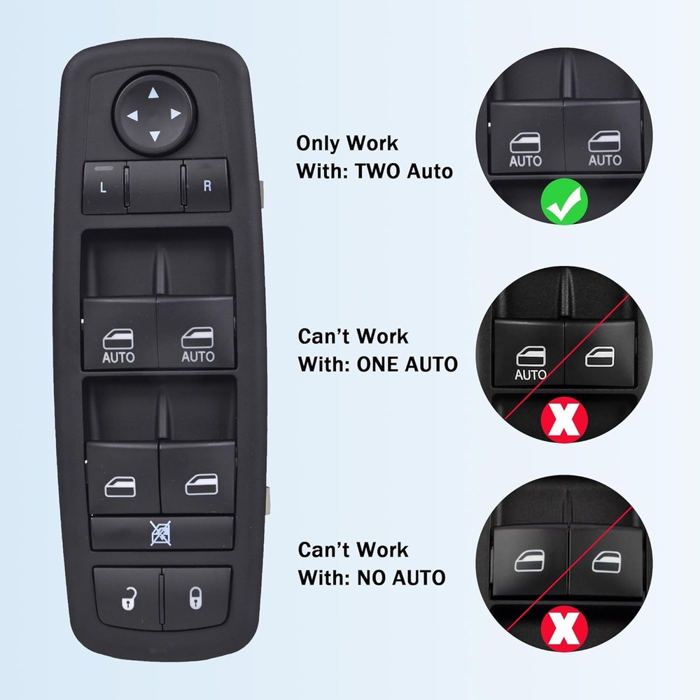 Driver Side Master Power Window Switch - 8Pins + 3Pins - Compatible with 2012-20