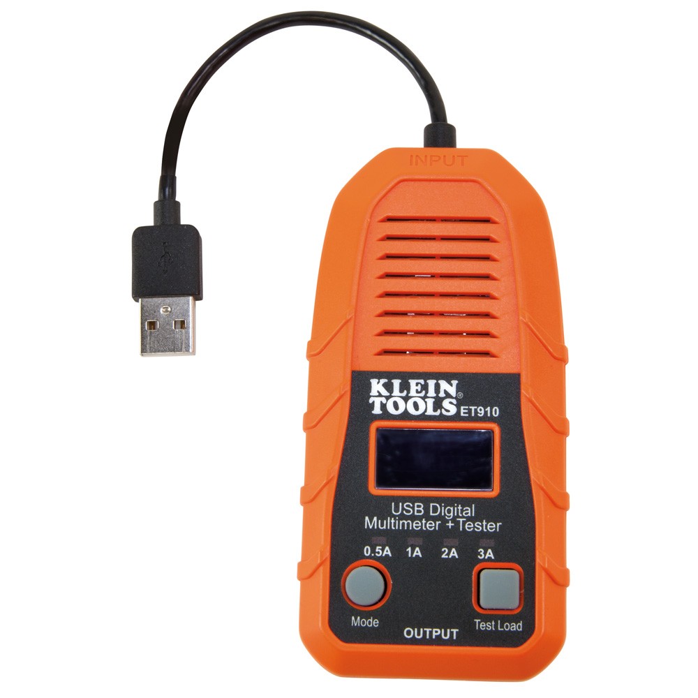 Klein Tools ET910 USB Digital Meter Tester for USB-A Type A Ports