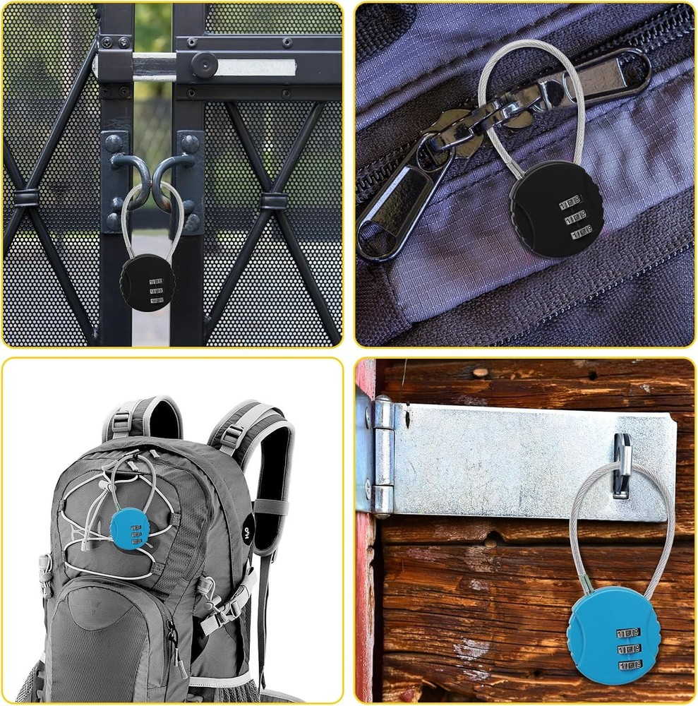 2 Pack 3 Digit Combination Lock - Outdoor Waterproof Padlock - Mini Combination