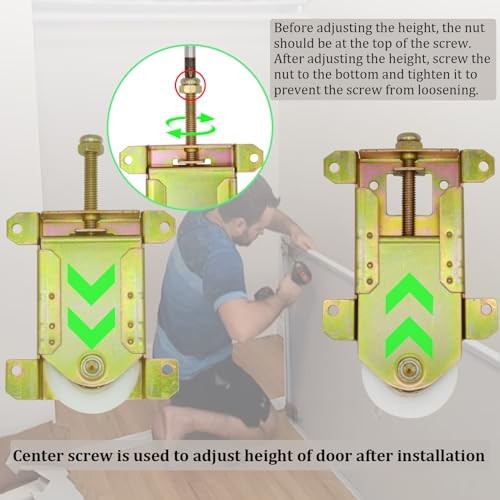 Sliding Mirror Closet Door Rollers Replacement Hardware 2-5/16" H.C.- 2Pack