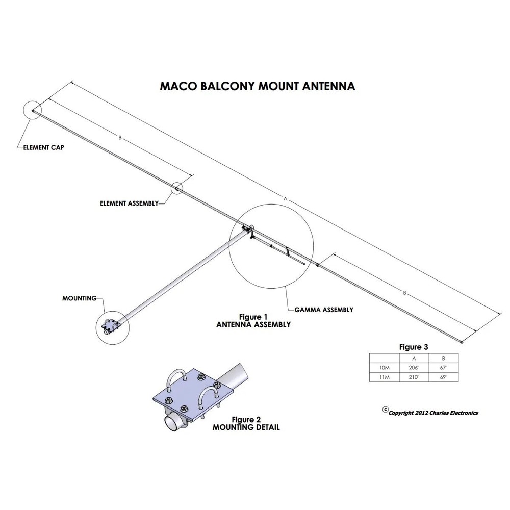 MaCo BA1 Balcony Base CB Antenna
