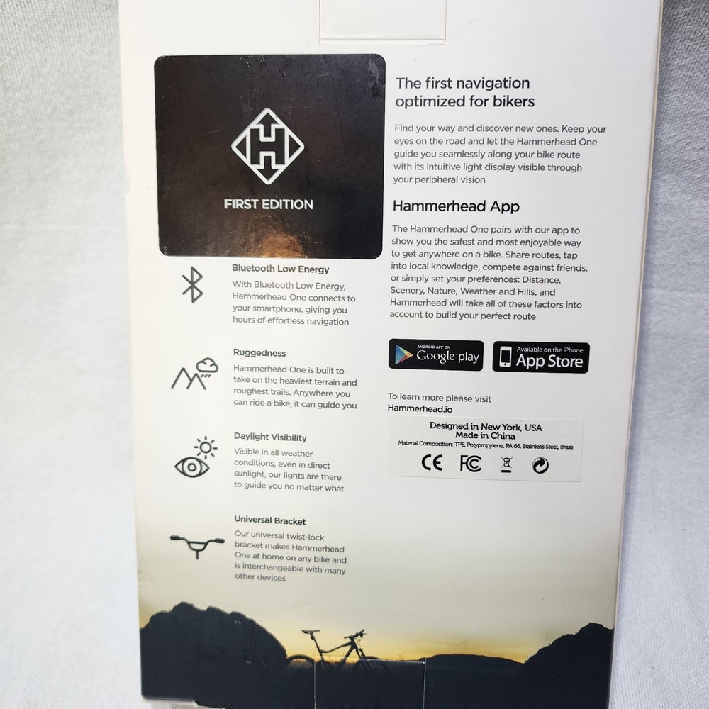 Hammerhead First Edition Bicycle Navigation Tool App Bluetooth with New Mount