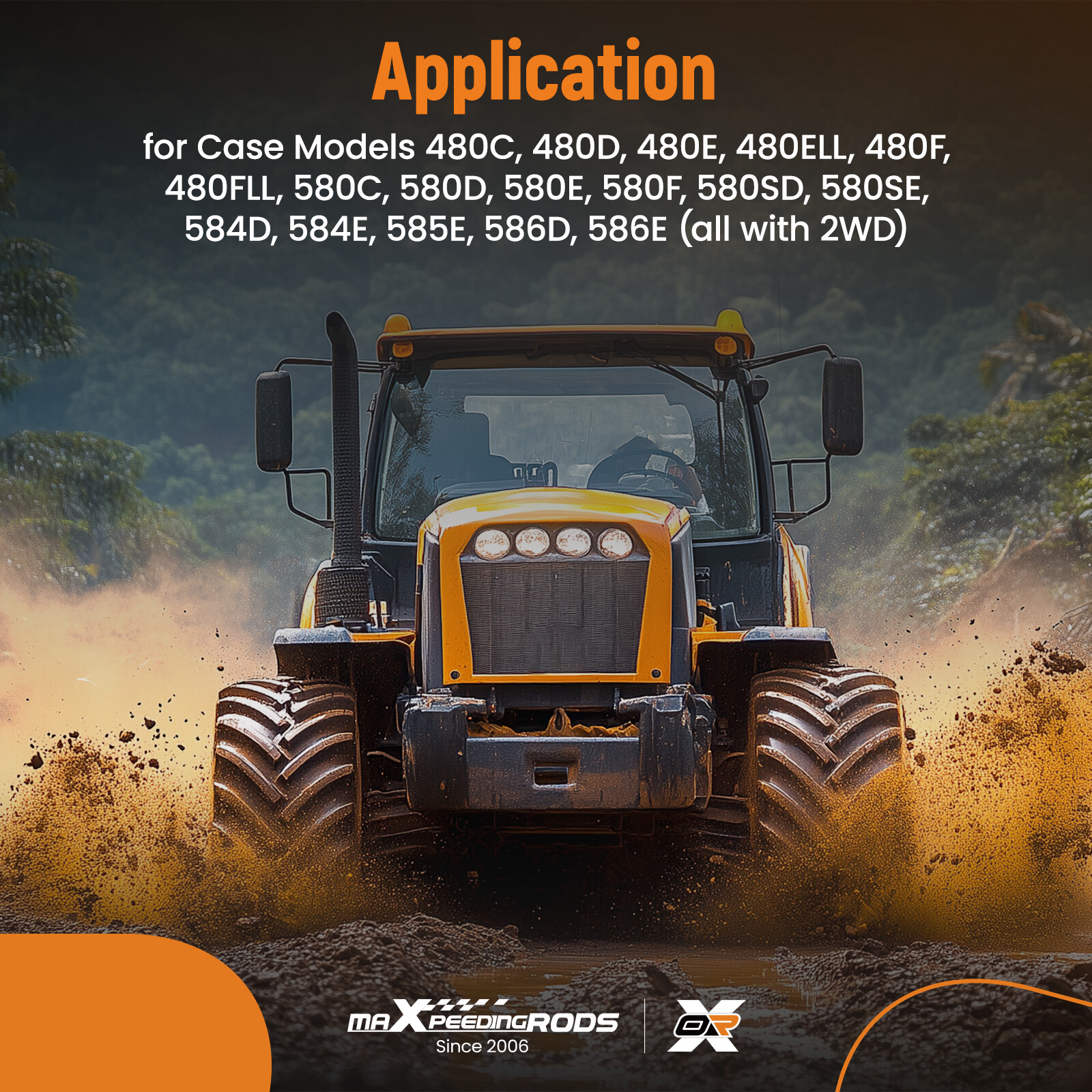 2X Steering Cylinder for Case 580C 580D 580E 580F 580SD 580SE 584D 234447A1