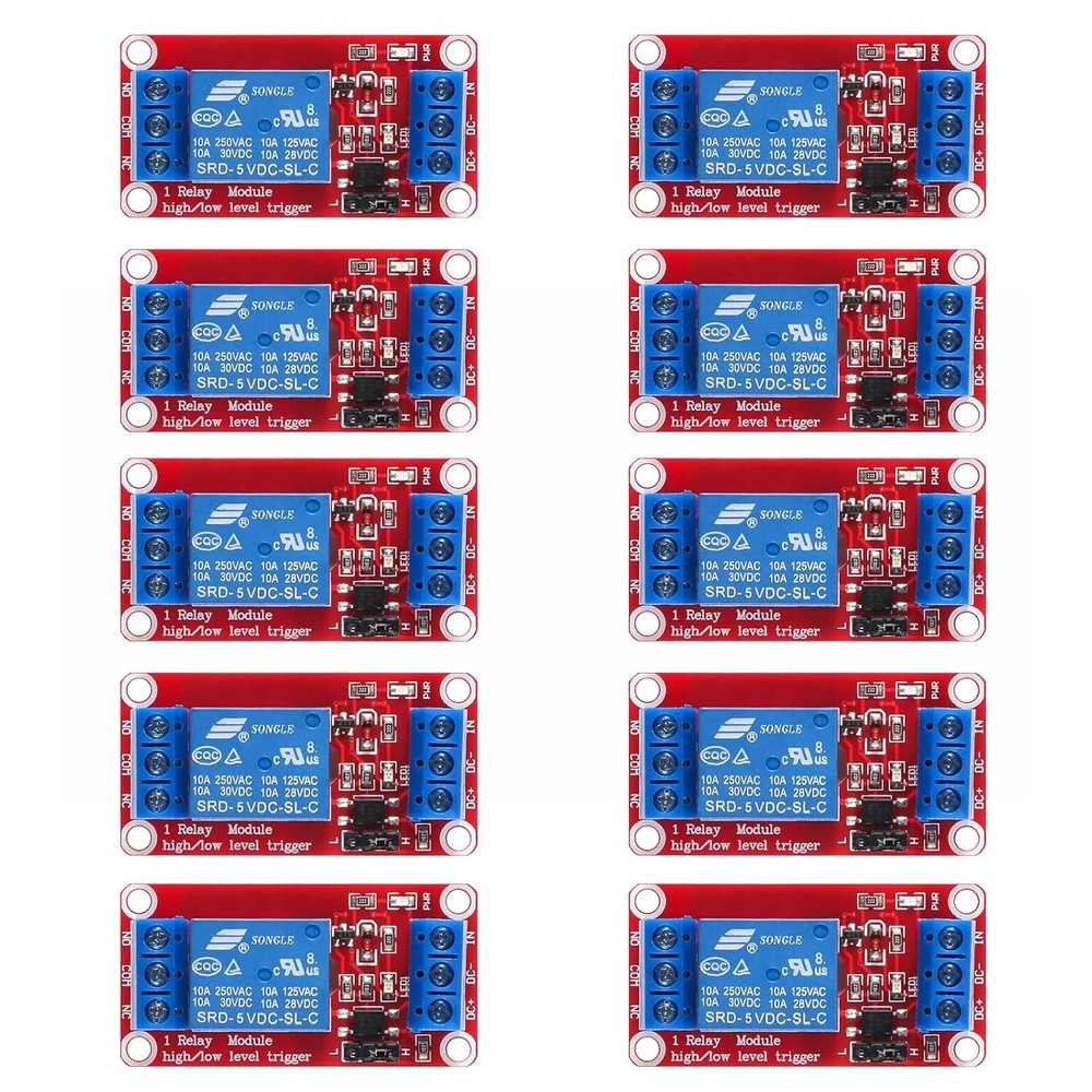 10pcs 5V Relay Module Optocoupler Isolation 1 Channel Switch for Circuits