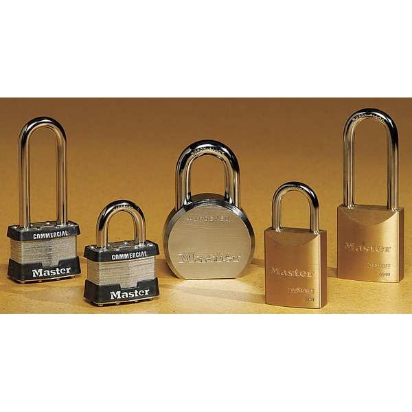 Master Lock 21 Padlock, Keyed Different, Standard Shackle, Rectangular Steel