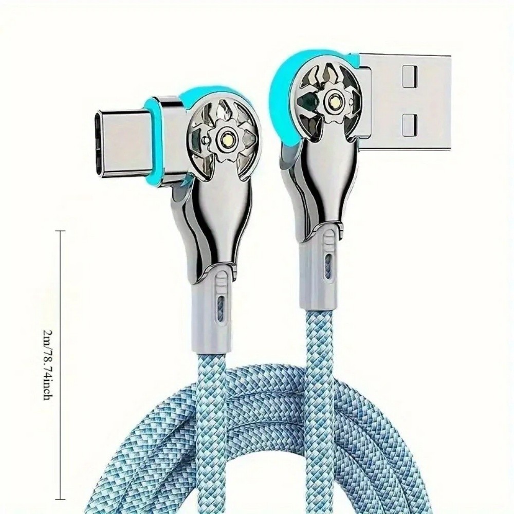 Flexible Rotating Fast Charging Cord Type‑C Universal Android Charging Cable